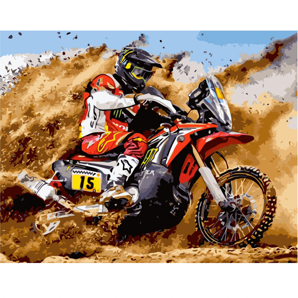 Картина по номерам Strateg Мотогонщик VA-1814 40х50 см (4820220565525) - зображення 1