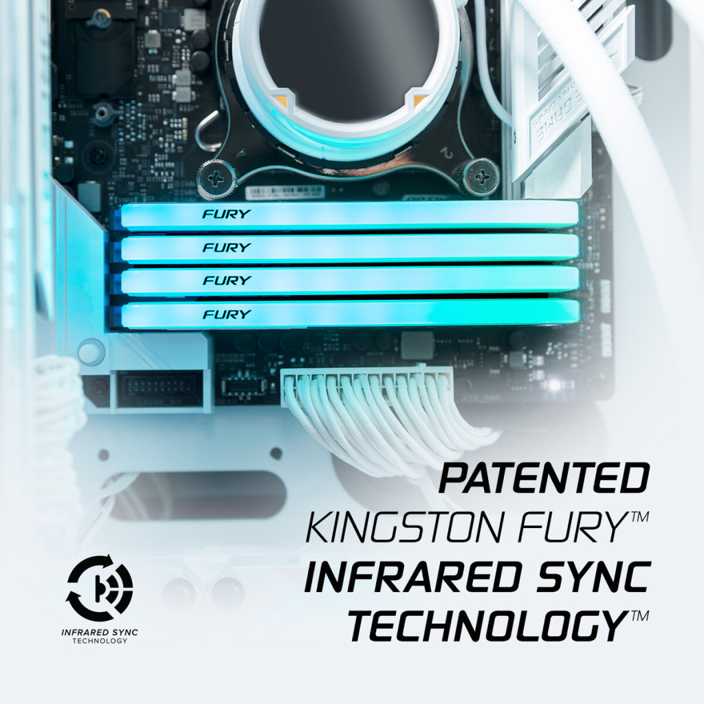 Модуль пам'яті для комп'ютера DDR4 16GB 3600 MHz Beast White RGB SE Kingston Fury (ex.HyperX) (KF436C18BWA/16) - зображення 12