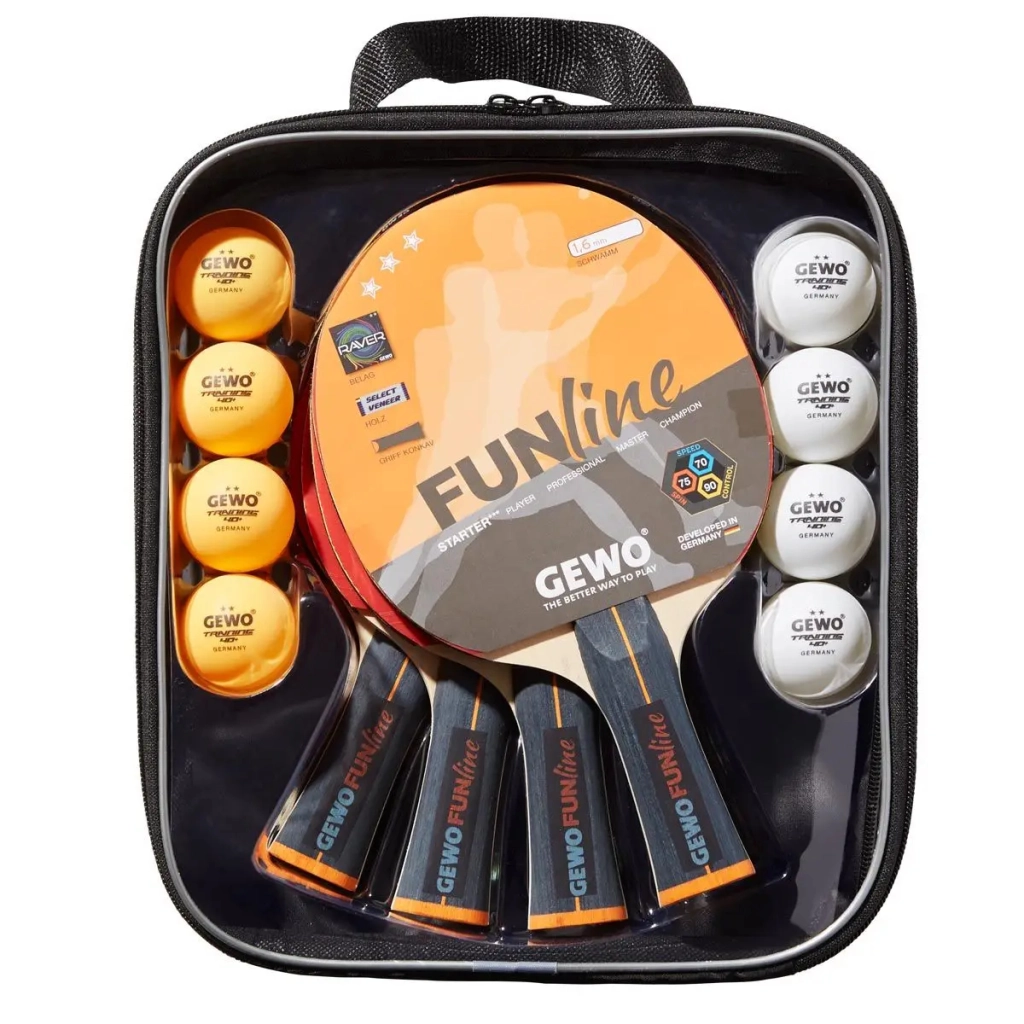 Комплект для настільного тенісу Gewo Family & Friends 4 Bats 8 Balls (97010000) (931052) - изображение 1