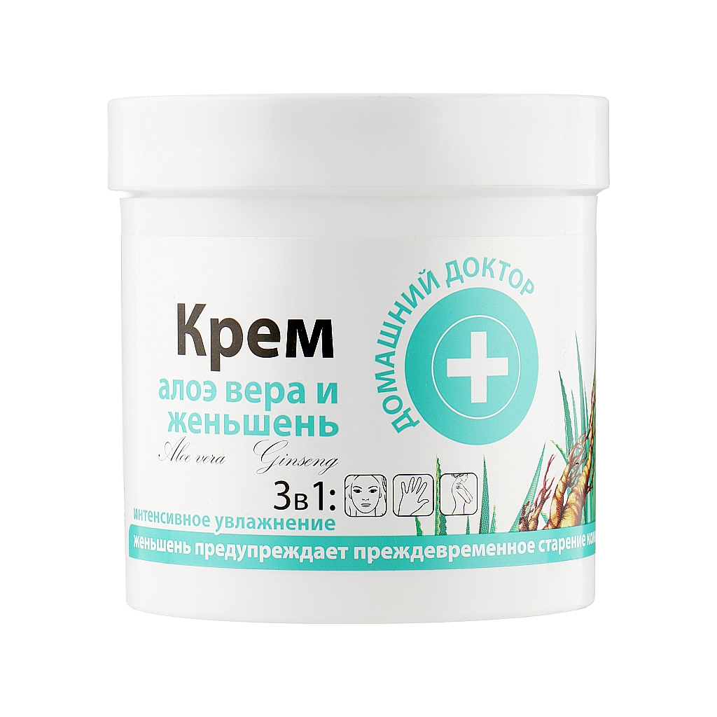 Крем для тіла Домашній Доктор З алое вера і женьшенем 250 мл (4823015924590) - зображення 1