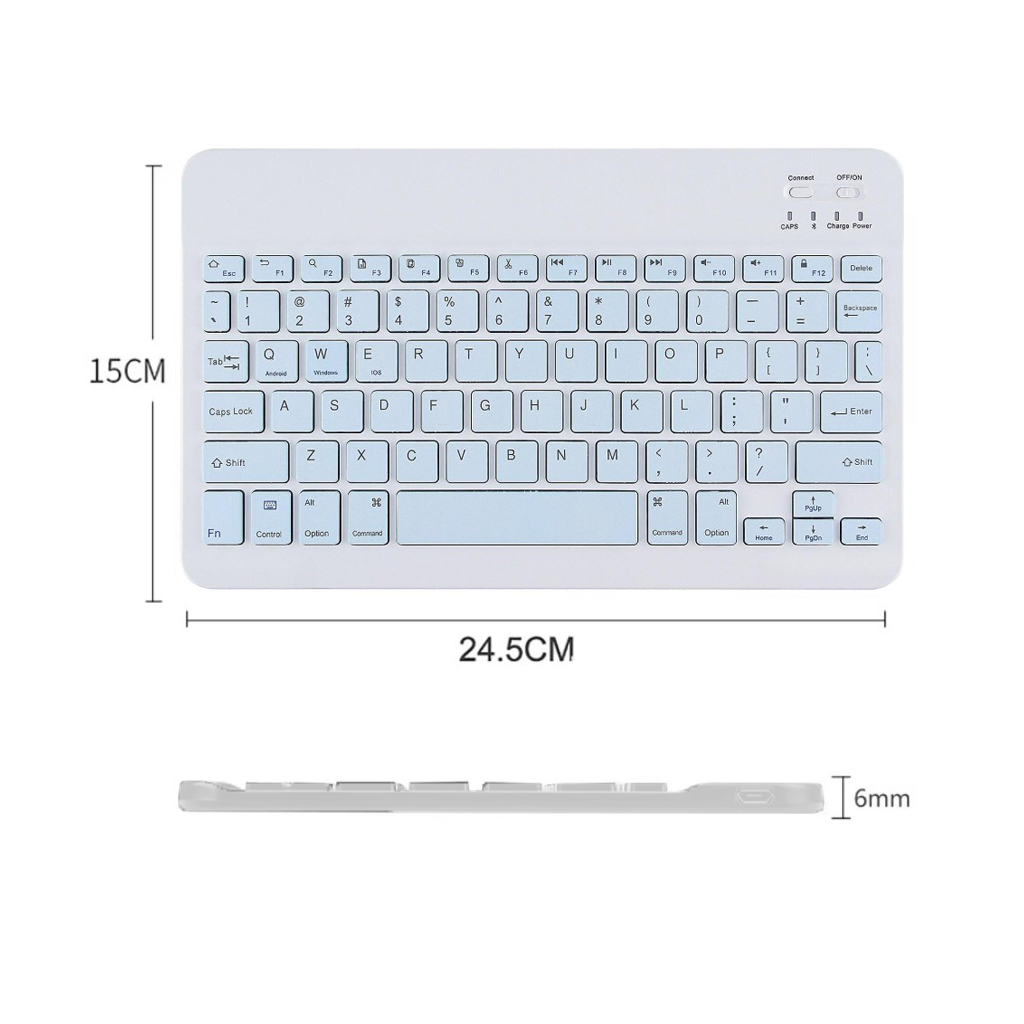 Клавіатура BeCover (245х150 мм) Bluetooth UA Light Blue (713407) - зображення 4