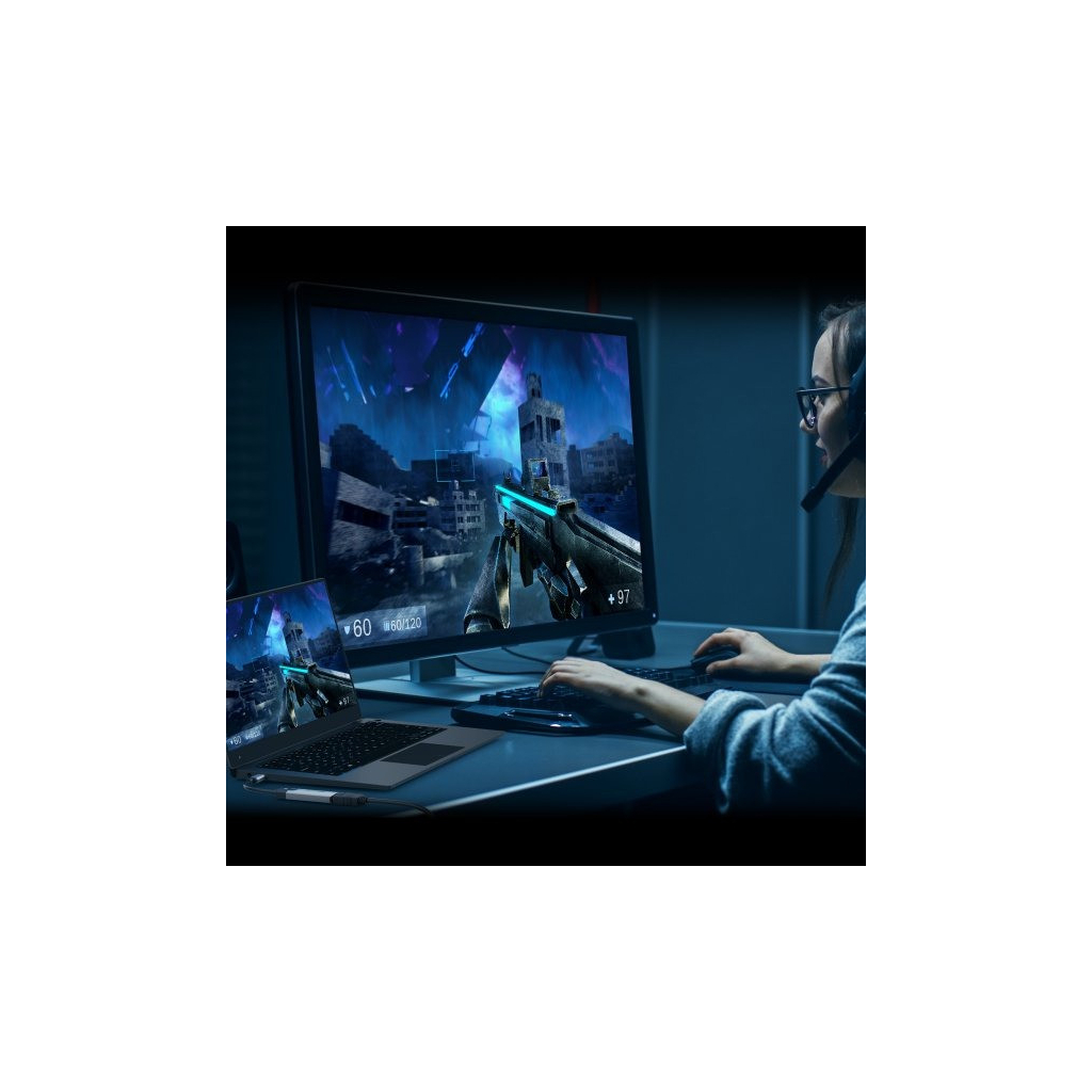 Перехідник USB-C M to HDMI F 8K 60Hz LED RGB J5create (JCA157-N) - picture 4