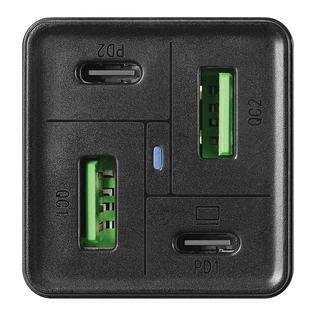 Зарядний пристрій Sandberg 4in1 2xUSB-C 2xUSB PD 65W QC 3.0 20W (441-45) - зображення 2