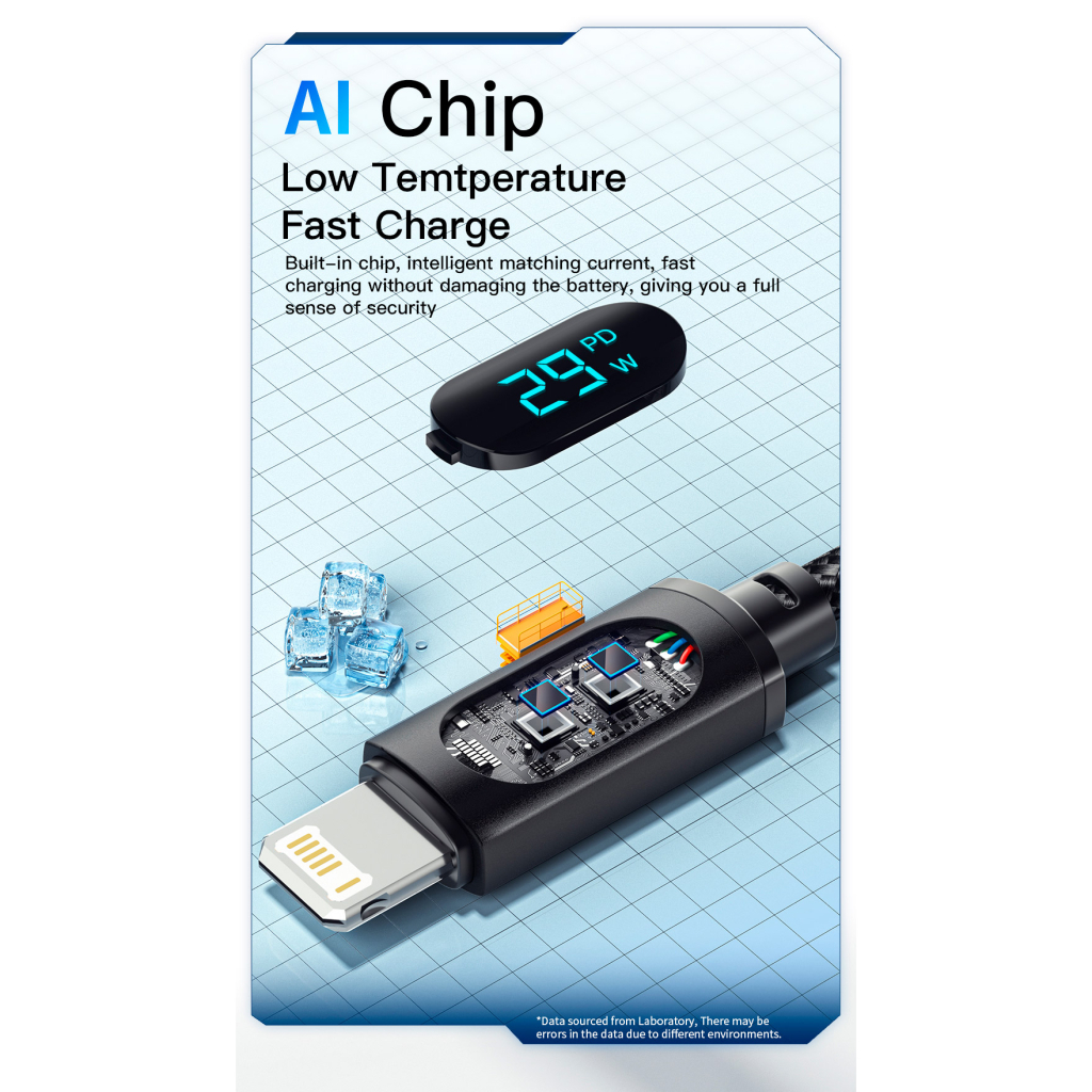 Дата кабель USB-C to Lightning 1.0m 29W LED black Essager (EXCTL-XY01-P) - зображення 10