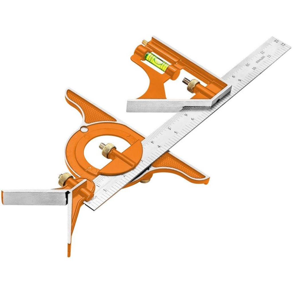 Косинець Neo Tools 30см, мультикомбінований, транспортир, рівень, тримач алюмін (72-120) - зображення 1