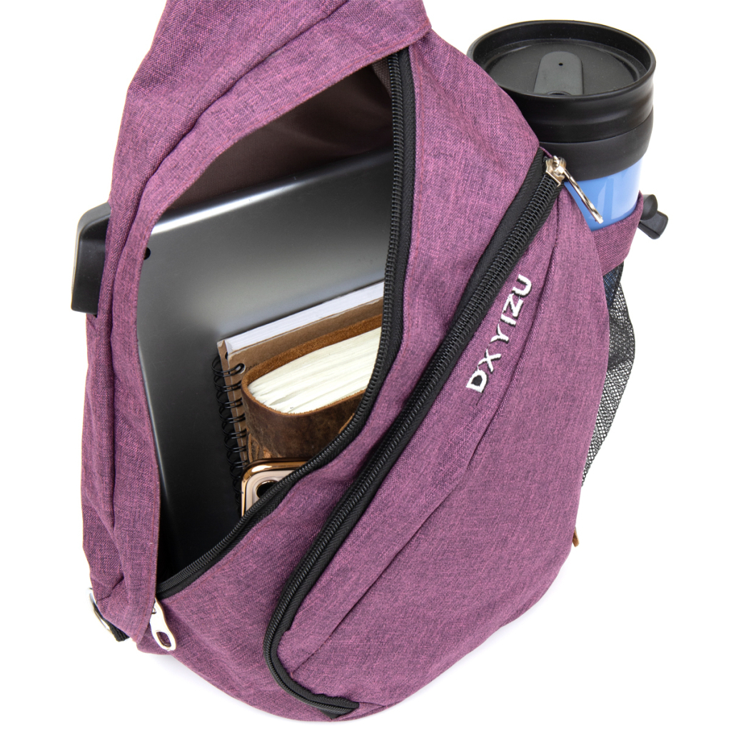 Сумка Vintage Унісекс через плече смарт текстильна Малинова (20552) - зображення 3