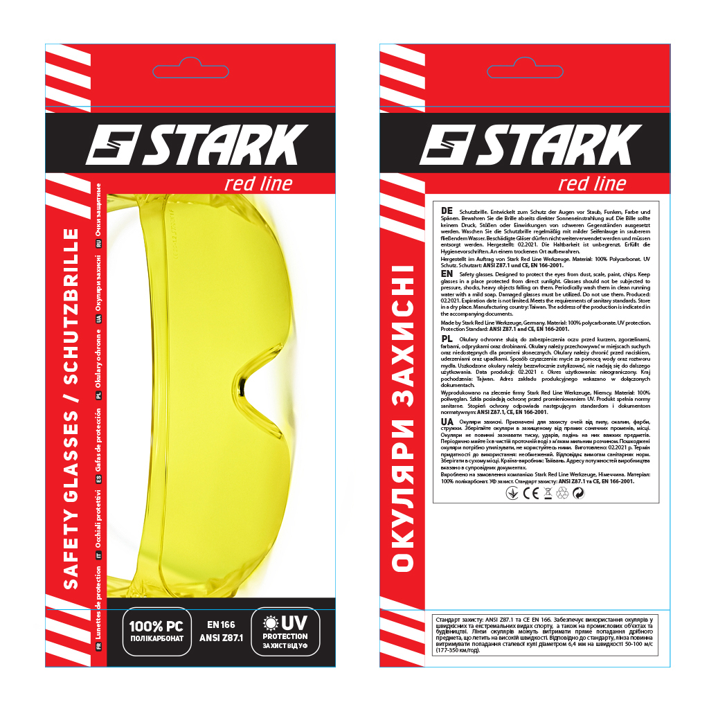 Захисні окуляри Stark SG-06Y жовті (515000008) - зображення 5
