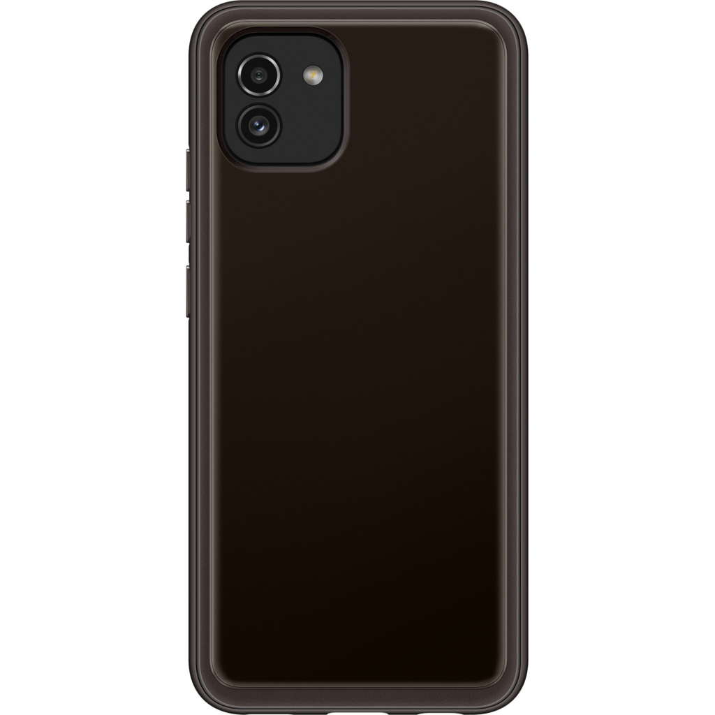 Чохол до мобільного телефона Samsung A03 Soft Clear Cover Black (EF-QA035TBEGRU) - зображення 2