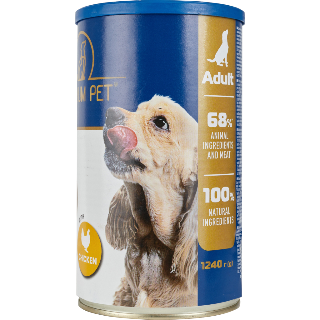 Консерви для собак PREMIUM PET Шматочки в соусі з куркою 1.240 г (4820255192260) - зображення 1