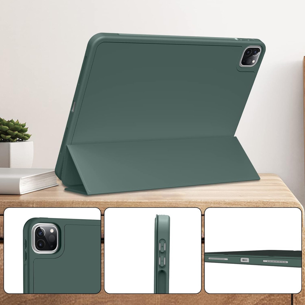 Чохол до планшета BeCover Tri Fold Hard TPU Apple iPad Pro 11 2020/2021/2022 Dark Green (711110) - зображення 3
