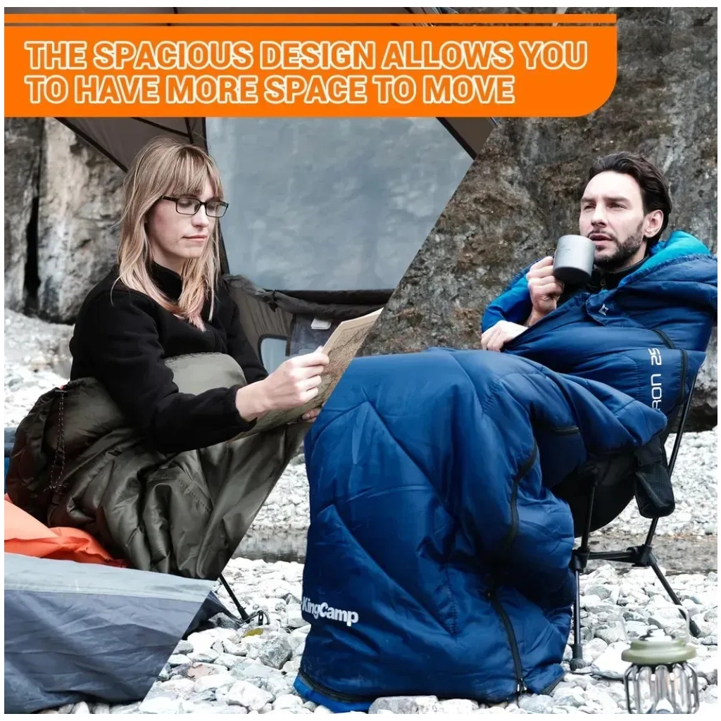 Спальний мішок KingCamp Huron 250 Navy (KS2421_NAVY_L) - зображення 8