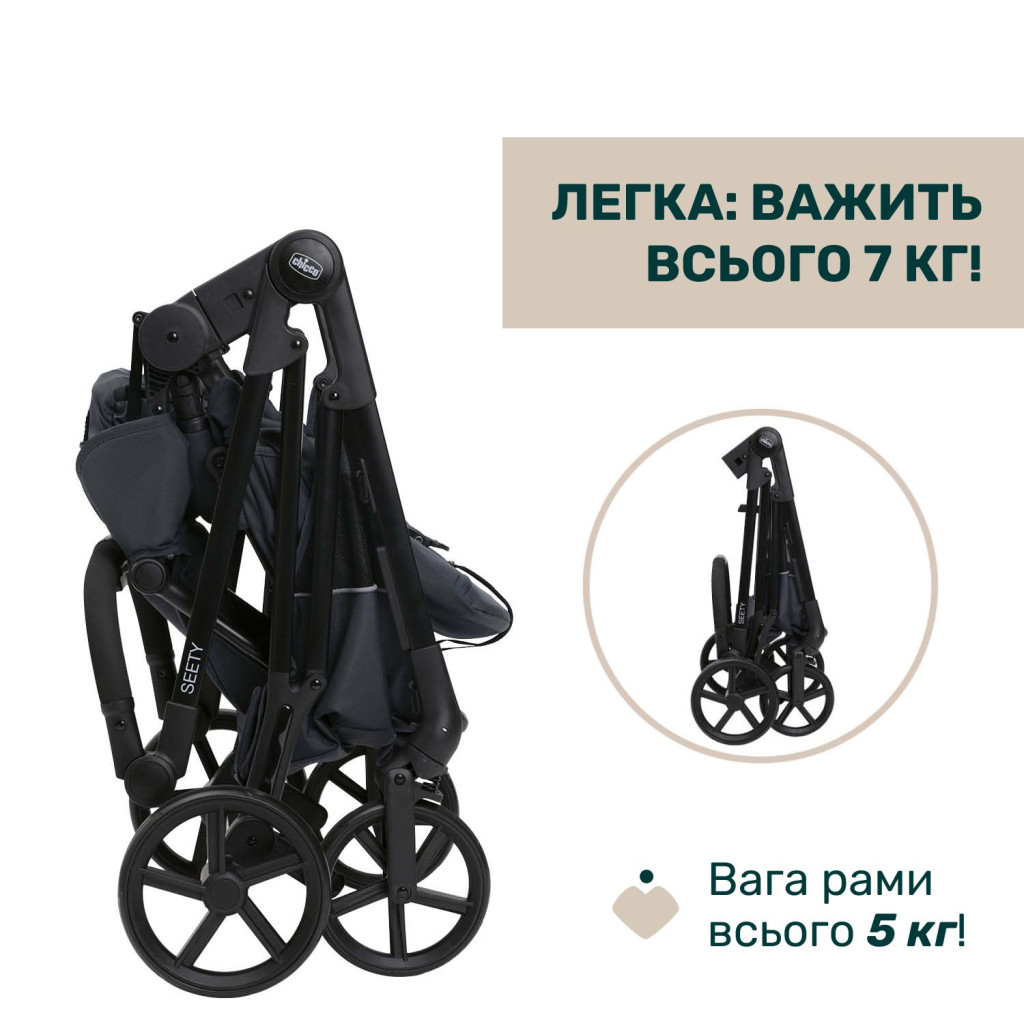 Коляска Chicco 2 в 1 Seety сіра (2900990869008) (87097.53.01) - зображення 12