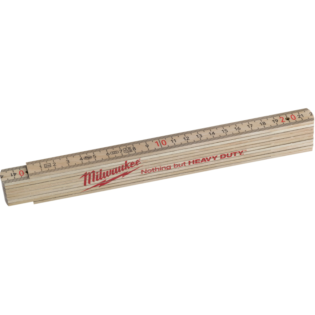 Лінійка Milwaukee складана тонка дерев'яна, 2м (4932459303) - зображення 1