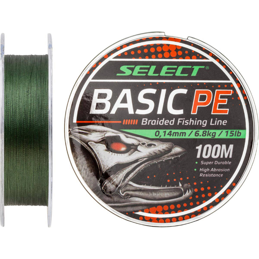 Шнур Select Basic PE 100m Dark Green 0.16mm 18lb/8.3kg (1870.27.63) - зображення 1
