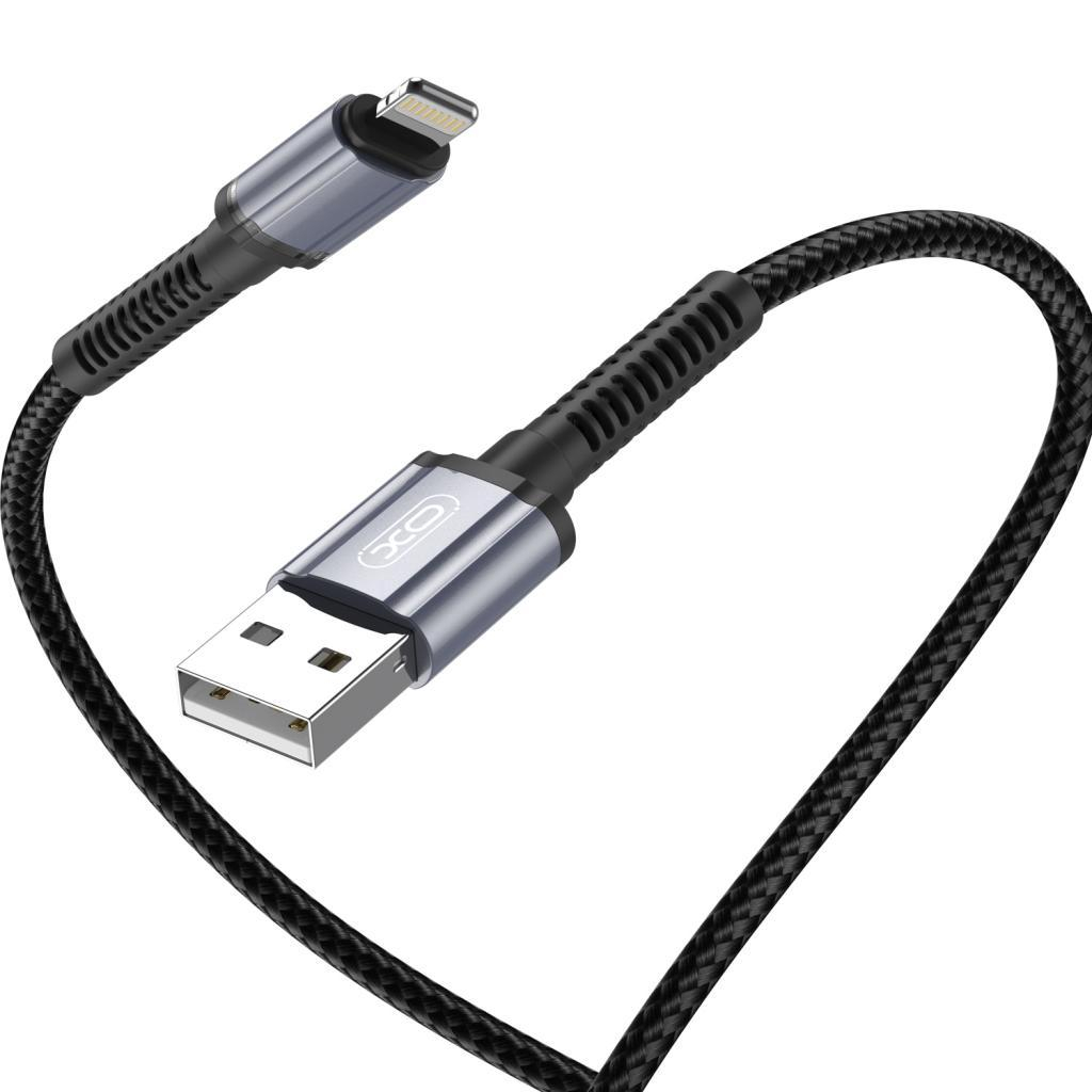 Дата кабель USB 2.0 AM to Lightning 1.0m 2.4A black XO (NB215-L-1-BK) - зображення 2