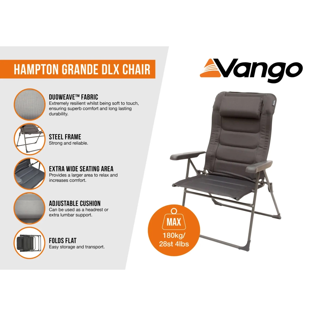 Крісло складане Vango СтілHampton Grande DLX Chair Excalibur (CHRHAMPTOE27A3T) (930851) - зображення 12
