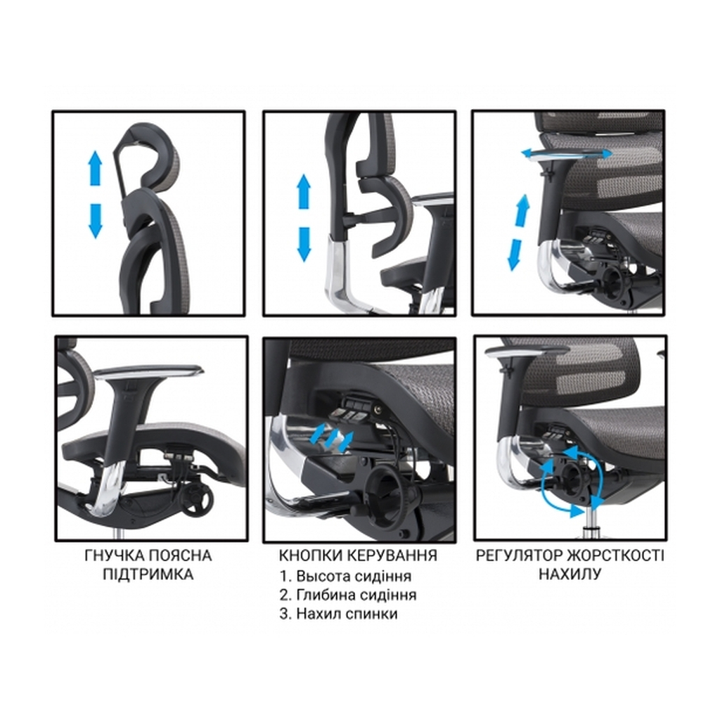Офісне крісло GT Racer X-782 Gray (X-782 Gray (W-70)) - зображення 8