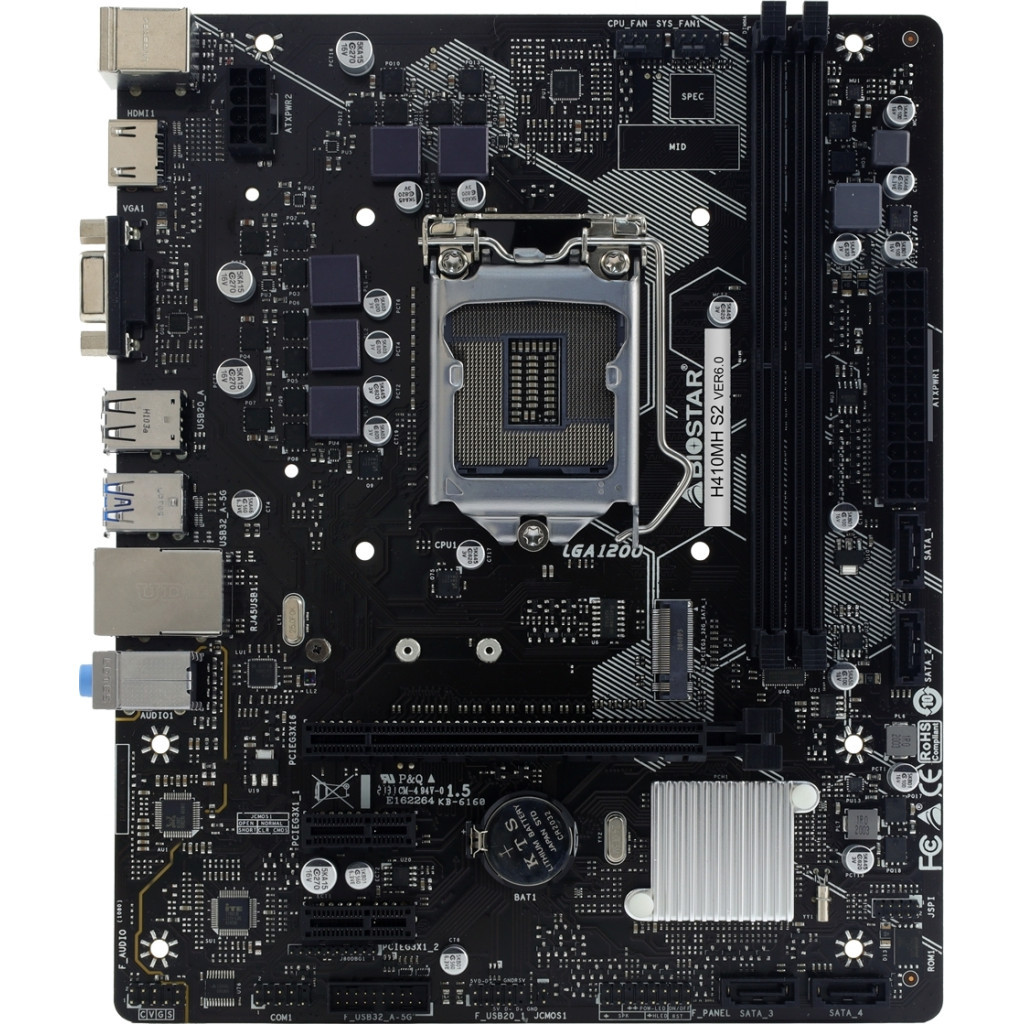 Материнська плата Biostar H410MH S2 - зображення 1