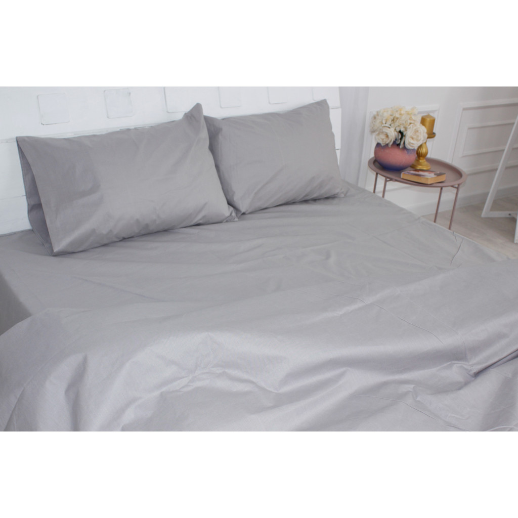 Постільна білизна MirSon King Size Бязь Premium 16-5703 Light Gray 220х240 (2200001171787) - зображення 4