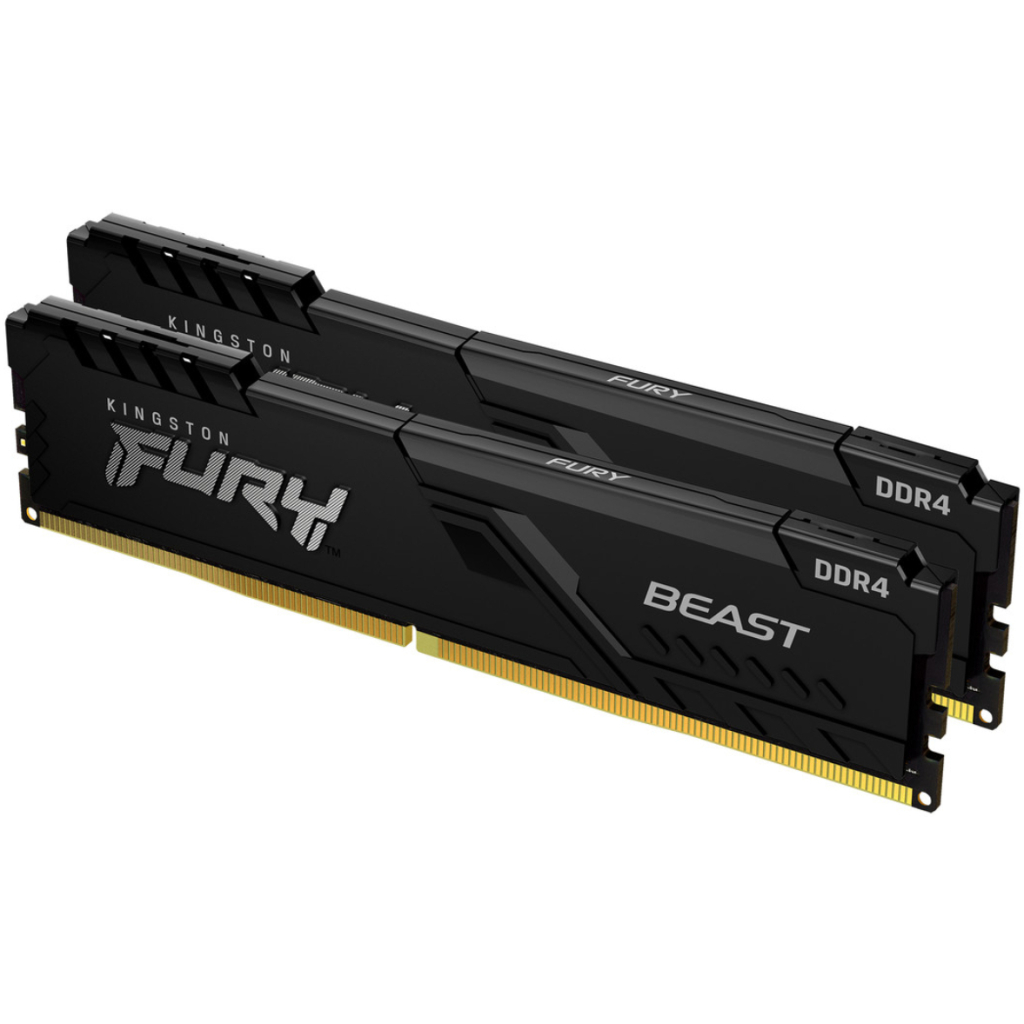 Модуль пам'яті для комп'ютера DDR4 16GB (2x8GB) 3600 MHz Fury Beast Black Kingston Fury (ex.HyperX) (KF436C17BBK2/16) - зображення 1