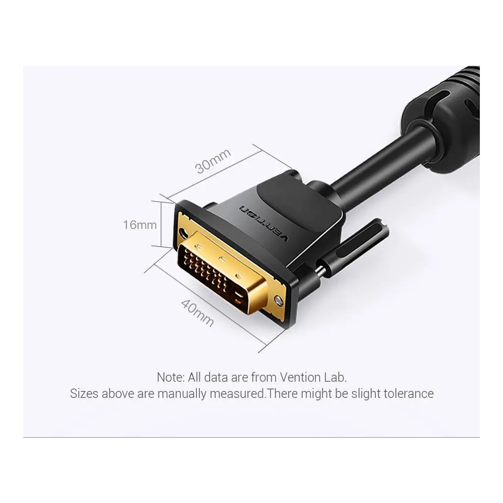 Кабель мультимедійний DVI to DVI 24+1pin 1.5m 2K 60Hz Dual Linik Vention (EAABG) - изображение 2