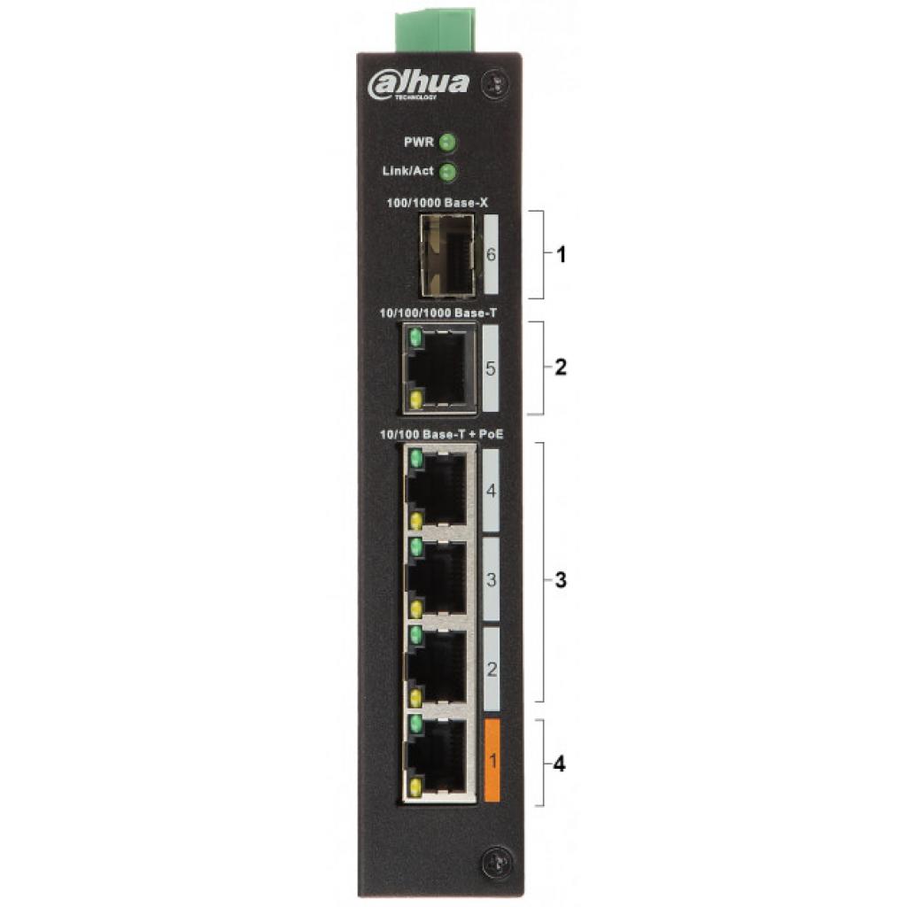 Комутатор мережевий Dahua PFS3106-4ET-60 - зображення 3