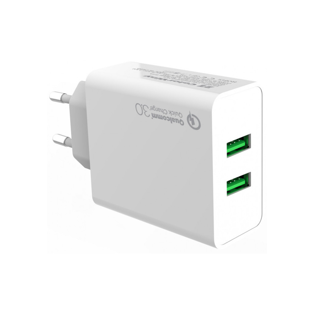 Зарядний пристрій ColorWay 2USB Quick Charge 3.0 (36W) (CW-CHS017Q-WT) - зображення 2