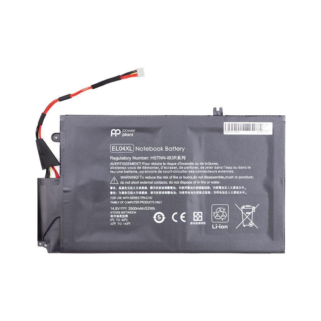 Акумулятор до ноутбука PowerPlant HP Envy Ultrabook 4-1150ez (EL04XL) 14.8V 52Wh (NB461202) - зображення 1