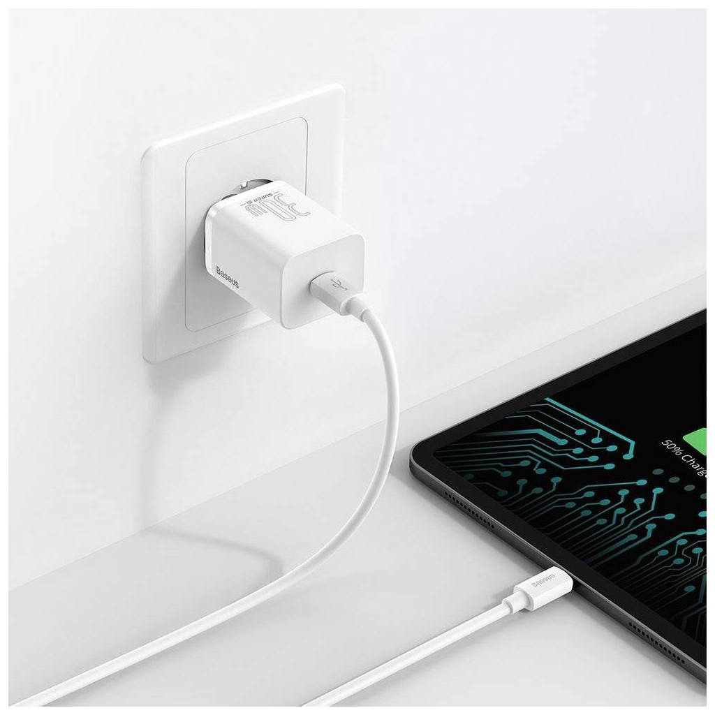 Зарядний пристрій Baseus Super Si quick charger IC 30W white (CCSUP-J02) - изображение 8