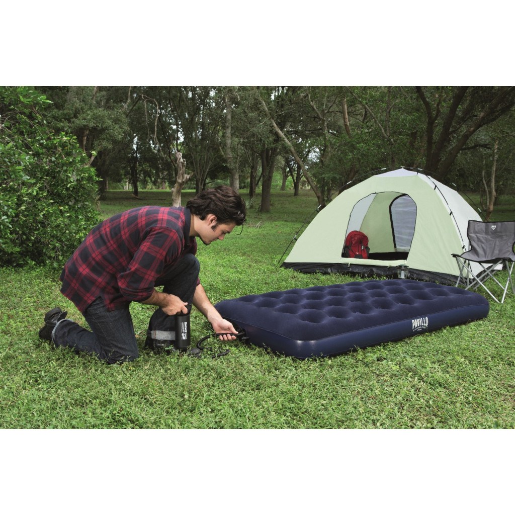 Матрац надувний BestWay Pavillo велюр Синій 99 x 188 x 22 см (67001) - зображення 9