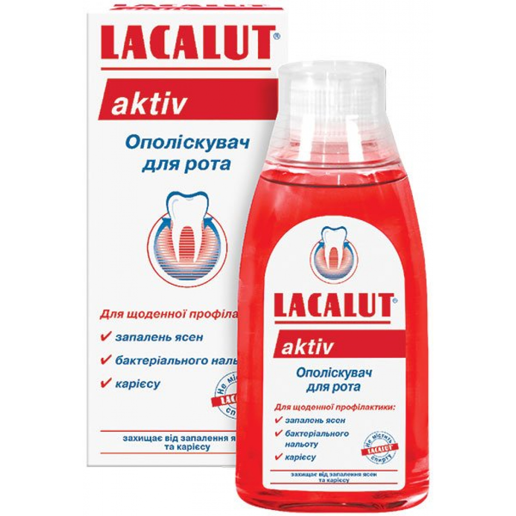 Ополіскувач для порожнини рота Lacalut aktiv 300 мл (4016369696491) - зображення 1