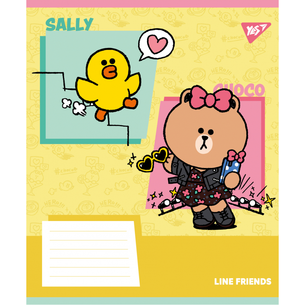 Зошит Yes Line Friends Funnyl А5 24 аркушів клітинка (767643) - зображення 2