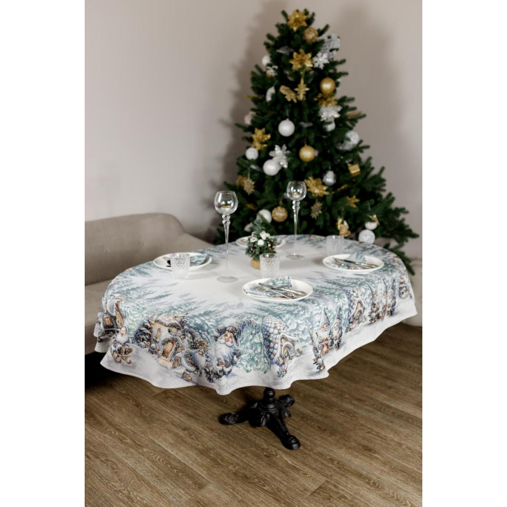 Скатертина Прованс гобеленова Казкові гноми овал 135х180 см (038461) - зображення 6