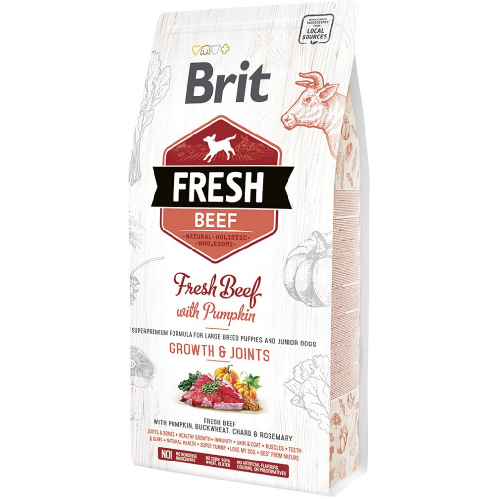 Сухий корм для собак Brit Fresh Beef/Pumpkin Puppy Large 2.5 кг (8595602530762) - зображення 1
