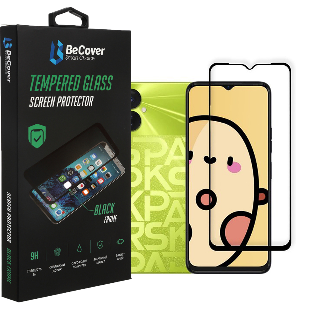 Скло захисне BeCover Tecno Spark 9 Pro (KH7n) Black (708169) - зображення 1
