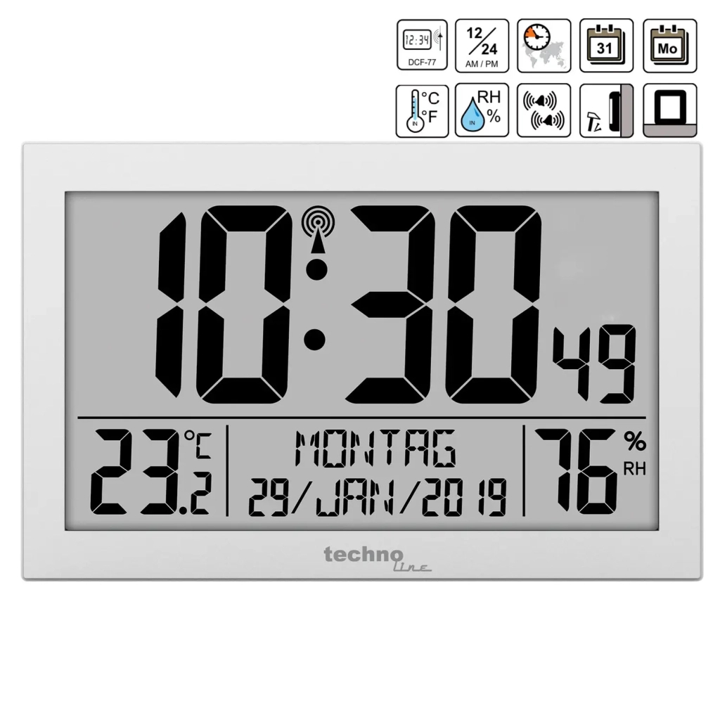 Настінний годинник Technoline WS8016 Silver (DAS301204) - изображение 2