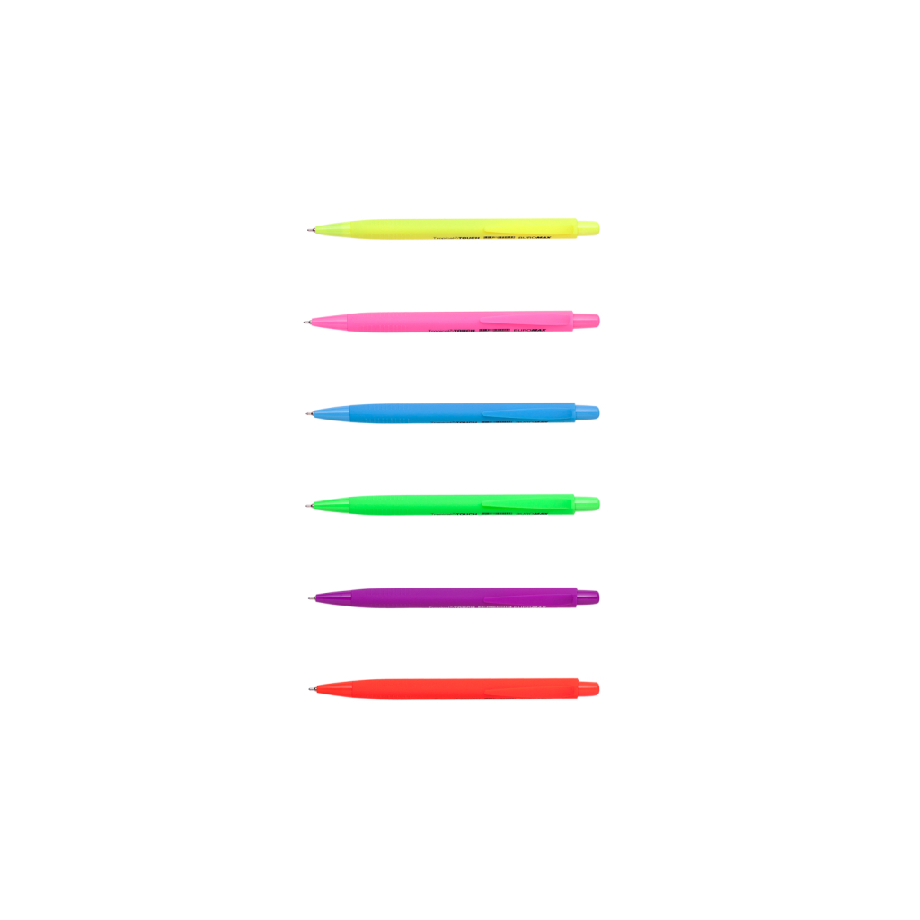 Ручка масляна Buromax автоматична TROPICAL TOUCH, RUBBER TOUCH, 0,7 мм, синя (BM.8272) - зображення 1