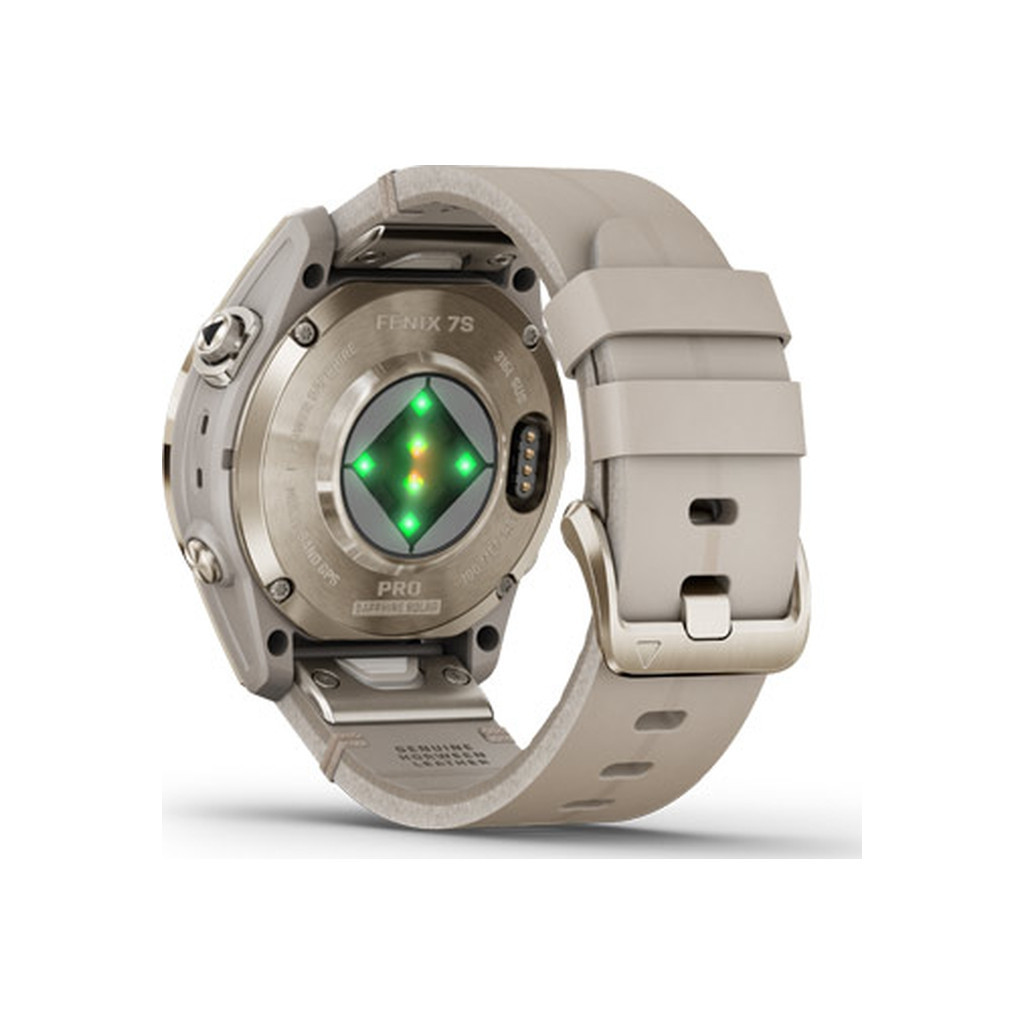 Смарт-годинник Garmin fenix 7S Pro Saph Solar, Sft Gld SS w/ Lmestn Lthr, Excl, GPS (010-02776-30) - зображення 6