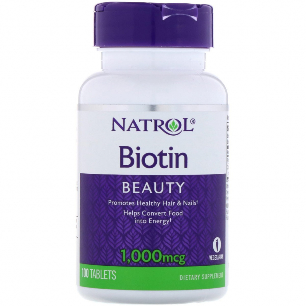 Вітамін Natrol Біотин, Biotin 1000 мкг, 100 таблеток (NTL-05239) - зображення 1