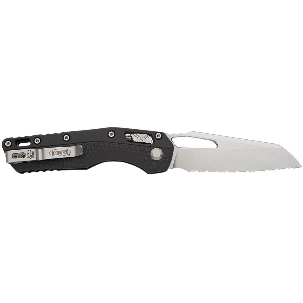 Ніж Microtech MSI Stonewash Serrated Tri-Grip Polymer Black (210T-12PMBK) - зображення 2