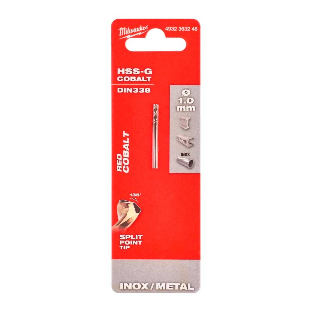 Свердло Milwaukee по металу HSS-Co DIN338, 1,0 мм, (2шт) (4932363248) - зображення 3