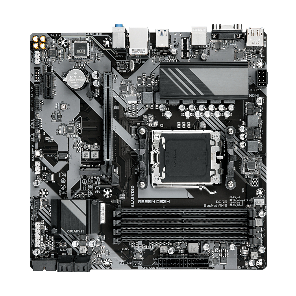 Материнська плата GIGABYTE A620M DS3H - зображення 1