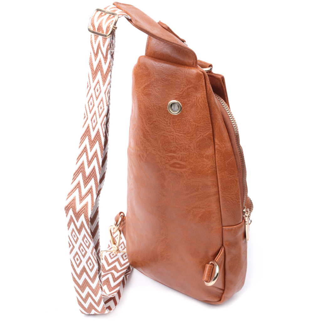 Сумка Vintage Жіноча слінг через плече з екошкіри Руда (22751) - зображення 2