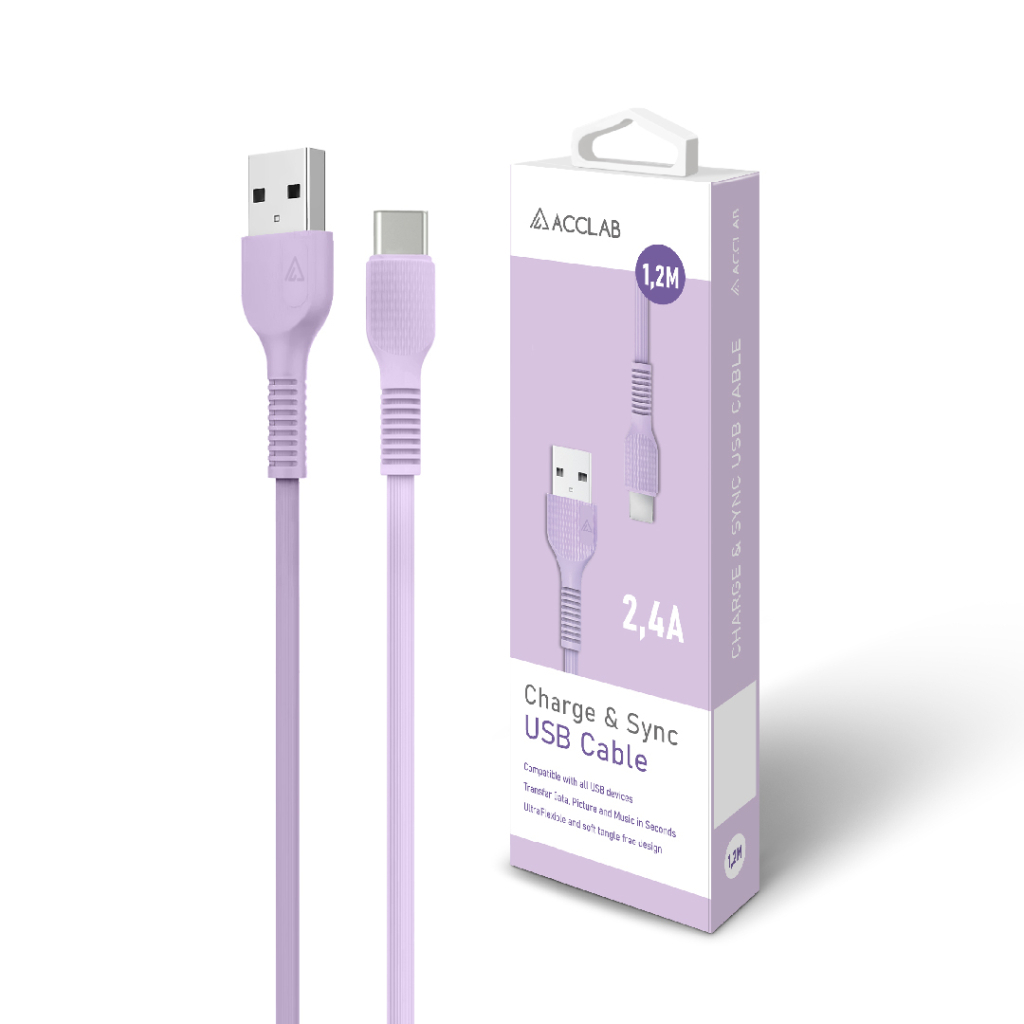 Дата кабель USB 2.0 AM to Lightning 1.2m AL-CBCOLOR-L1PP Purple ACCLAB (1283126518218) - зображення 6