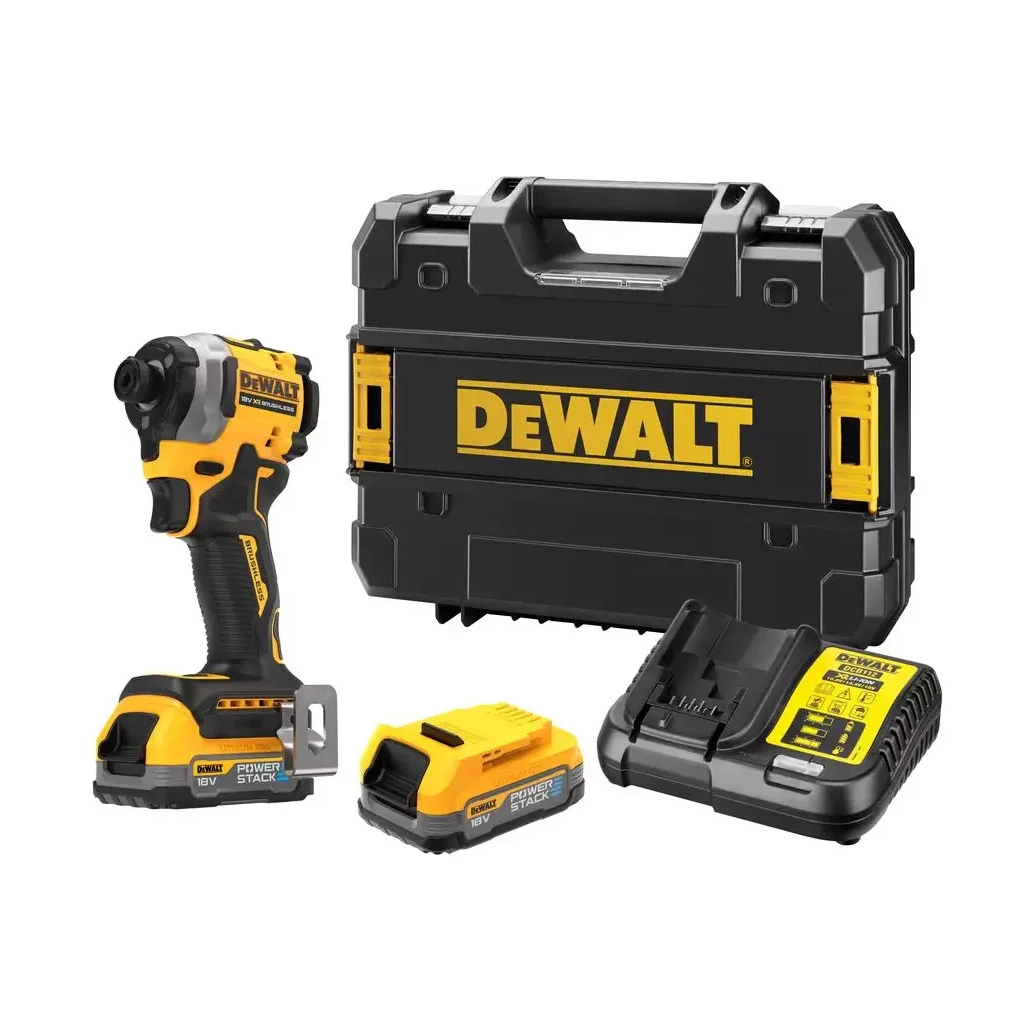 Шуруповерт DeWALT 18 В XR Li-lon PowerStack 2x1.7Ah, 206 Нм, кейс TSTAK (DCF850E2T) - зображення 1