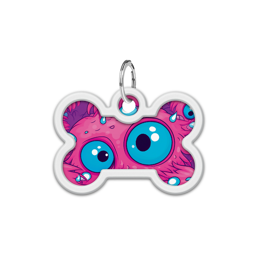 Адресник для тварин WAUDOG Smart ID з QR паспортом "Око монстра", кістка 40х28 мм (231-4049) - зображення 2