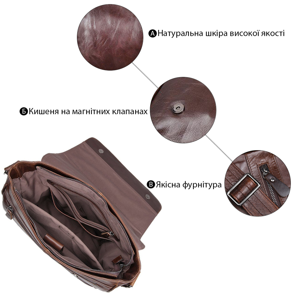 Сумка Vintage Коричнева (14425) - зображення 4