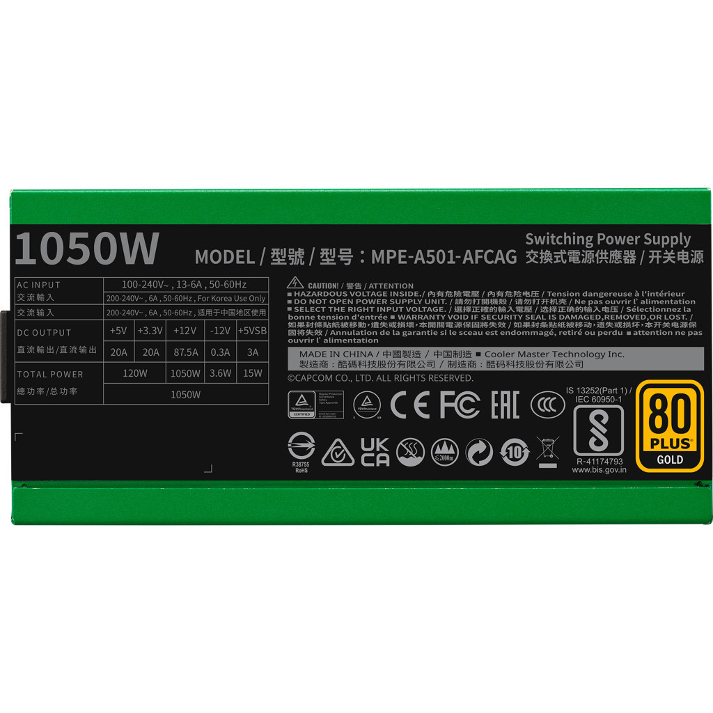 Блок живлення CoolerMaster 1050W (MPE-A501-AFCAG-3VEU) - зображення 5