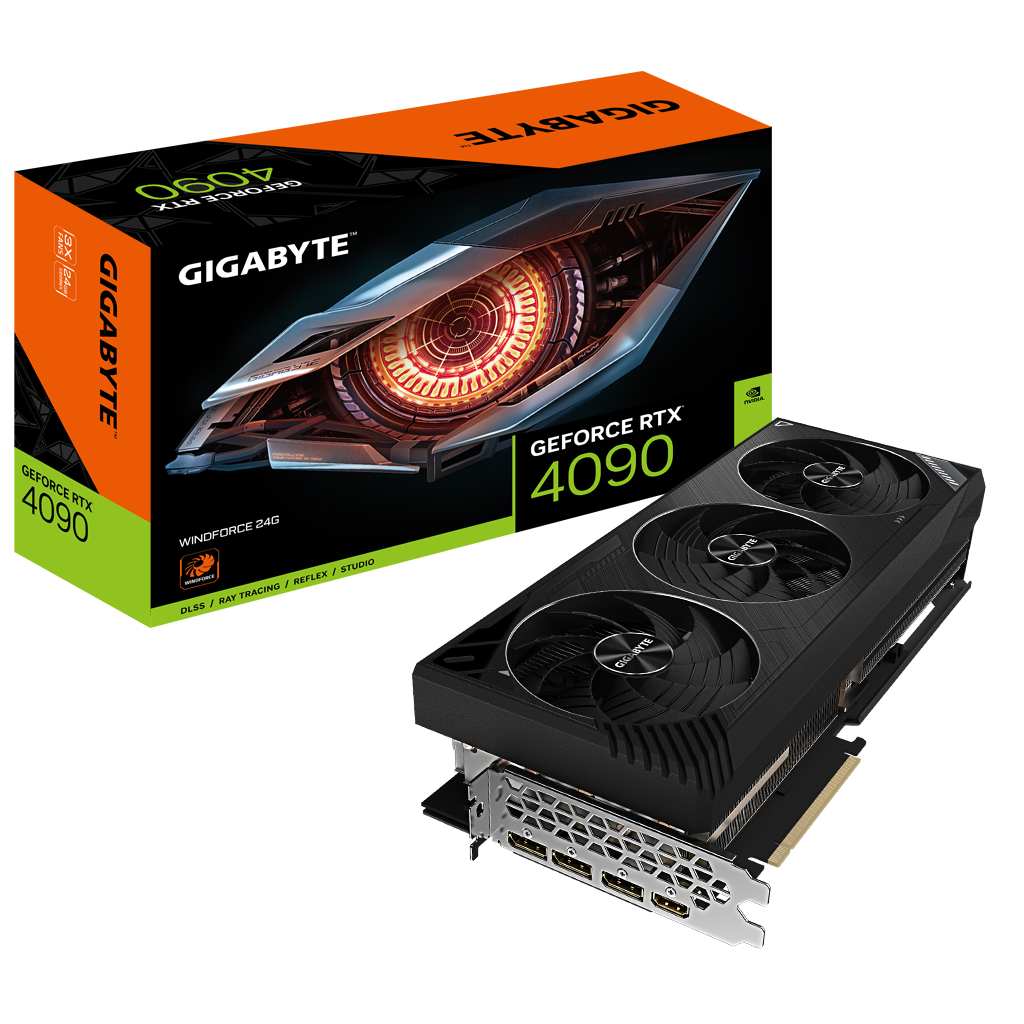 Відеокарта GIGABYTE GeForce RTX4090 24GB WINDFORCE (GV-N4090WF3-24GD) - зображення 1