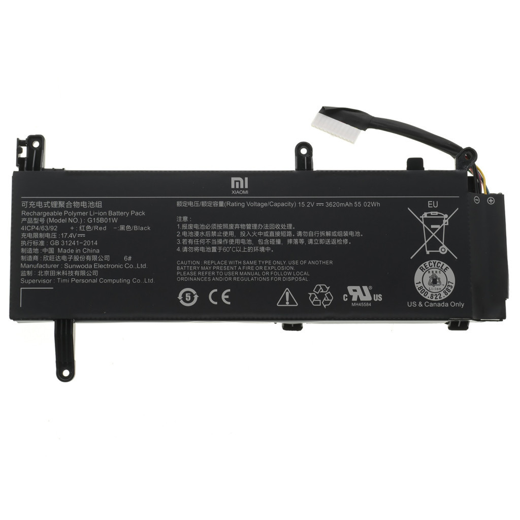 Акумулятор до ноутбука Xiaomi G15B01W (Mi Gaming Laptop 2019), 3620mAh (55.02Wh), 4cell, 1 (A47640) - зображення 1